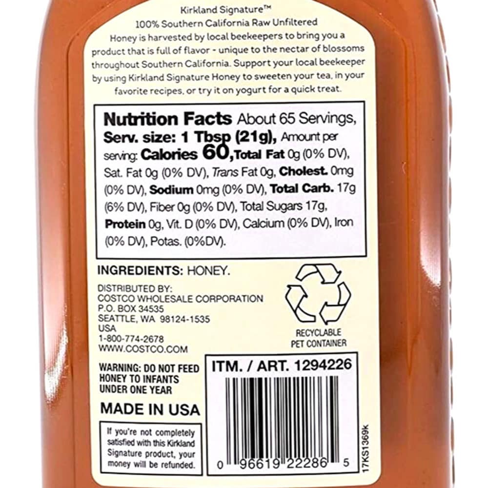 Mật ong thô Kirkland SoCal Raw Unfiltered Honey 1.36kg - Ảnh 4