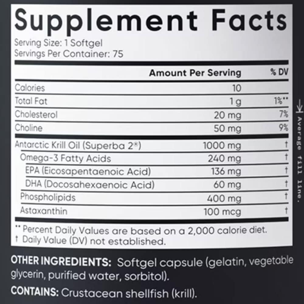 Dầu nhuyễn thể Omega-3 Double Strength Sports Research Omega-3 Krill Oil 1000mg 75 Softgels - Ảnh 5
