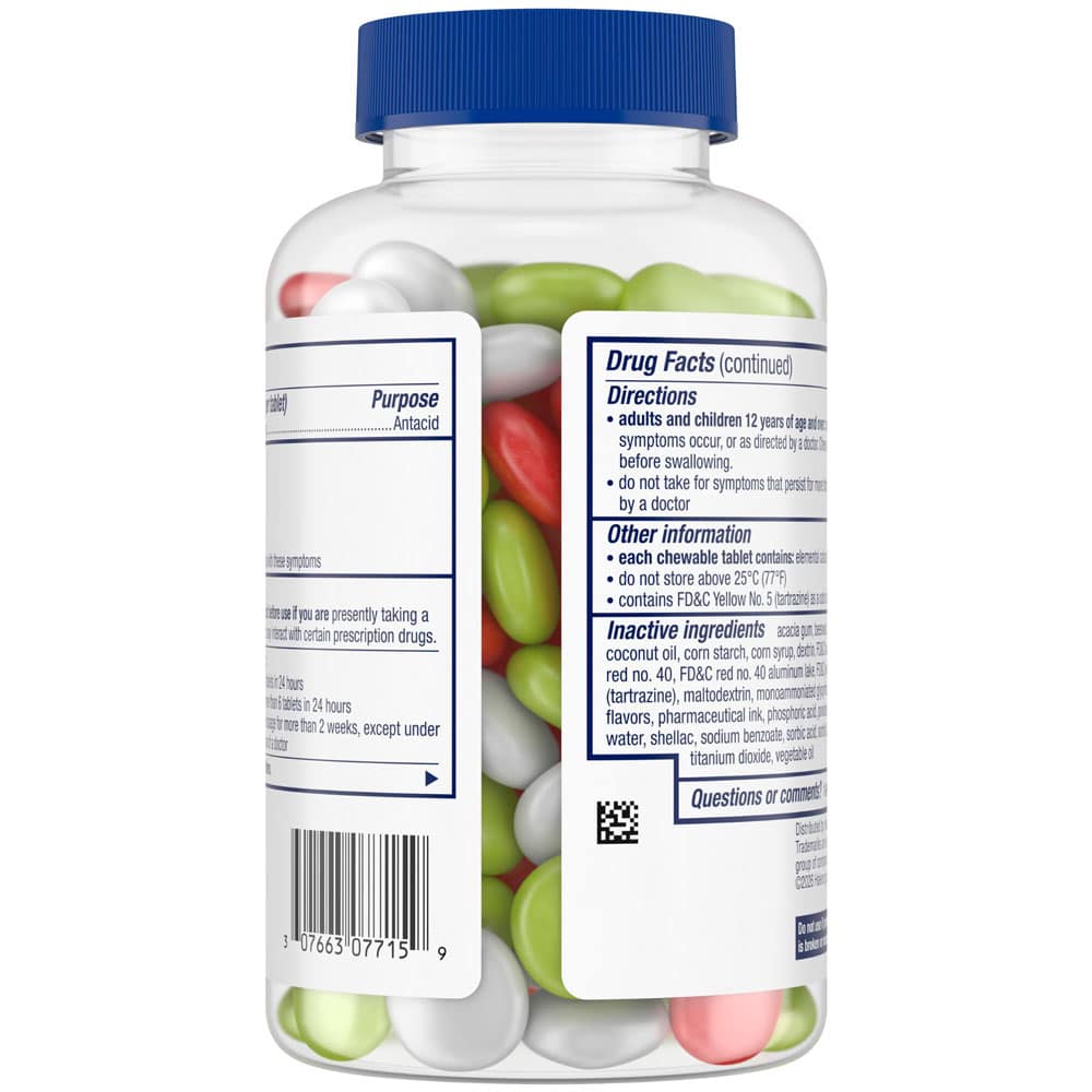 Viên nhai giảm đầy hơi khó tiêu Tums Antacid Chewy Bites Assorted Wintermint & Vanilla Cream 108 Chewable Tablets - Ảnh 3