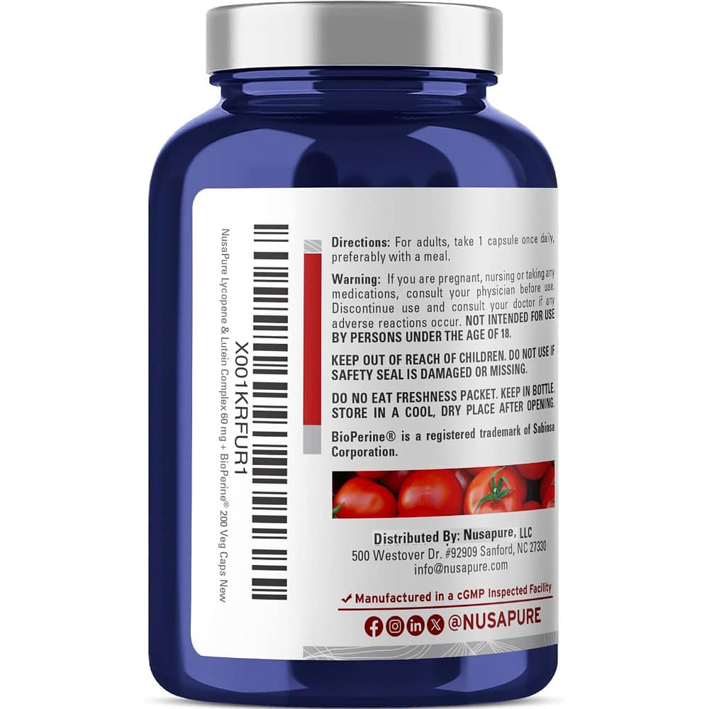 Viên uống bổ mắt NusaPure Lycopene & Lutein Complex 60mg 200 Capsules - Ảnh 3