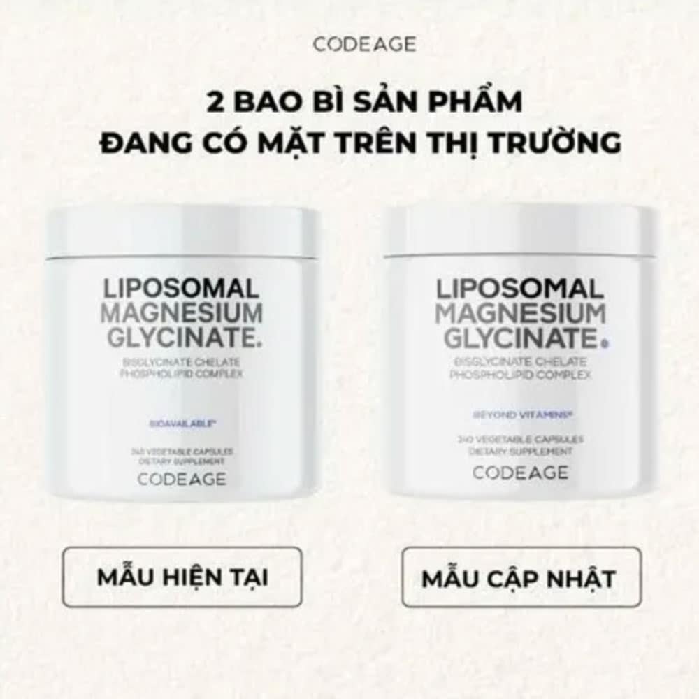 Viên uống bổ sung Magie Codeage Liposomal Magnesium Glycinate 240 Capsules - Ảnh 4