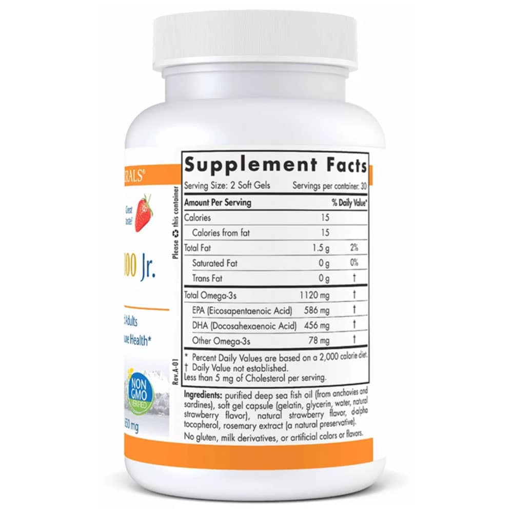 Viên uống dầu cá cho trẻ Nordic Naturals ProOmega 2000 Jr. vị dâu 60 Softgels - Ảnh 2