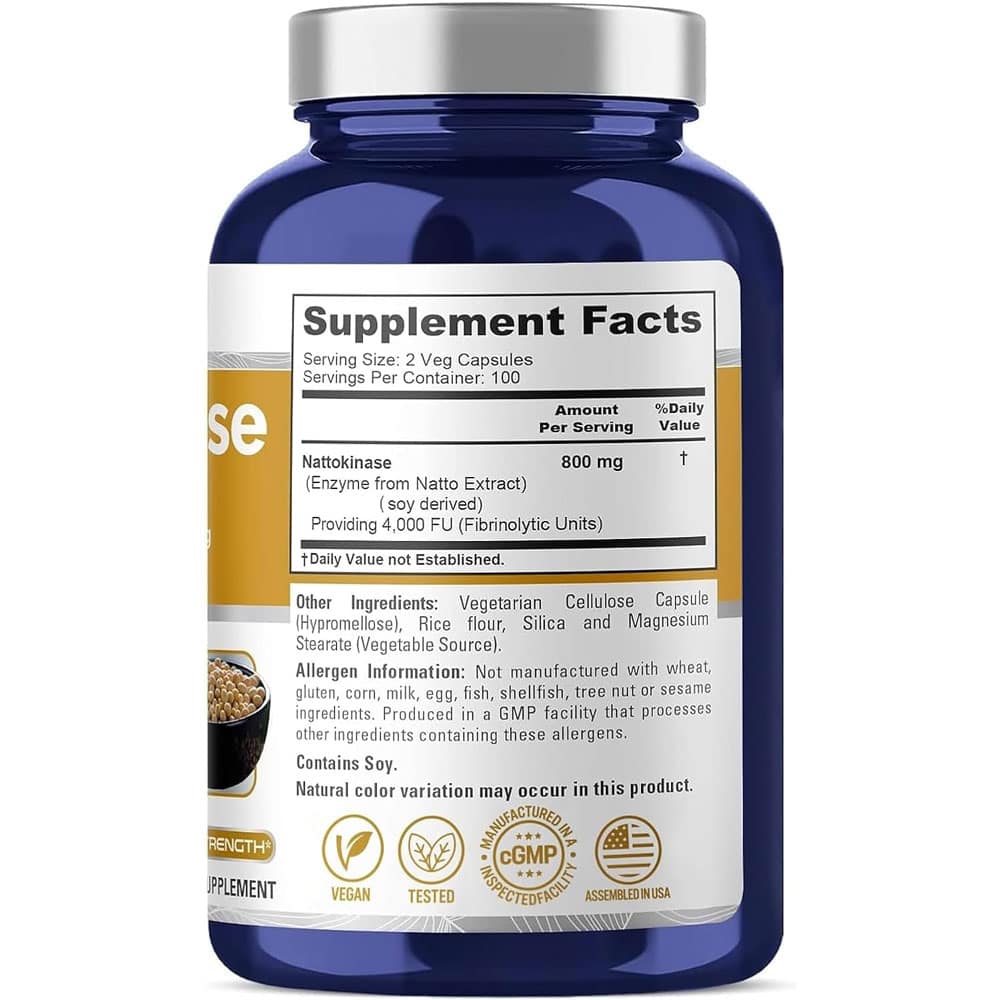 Viên uống hỗ trợ tim mạch, tuần hoàn NusaPure Nattokinase 4000 FU 800mg 200 Capsules - Ảnh 2