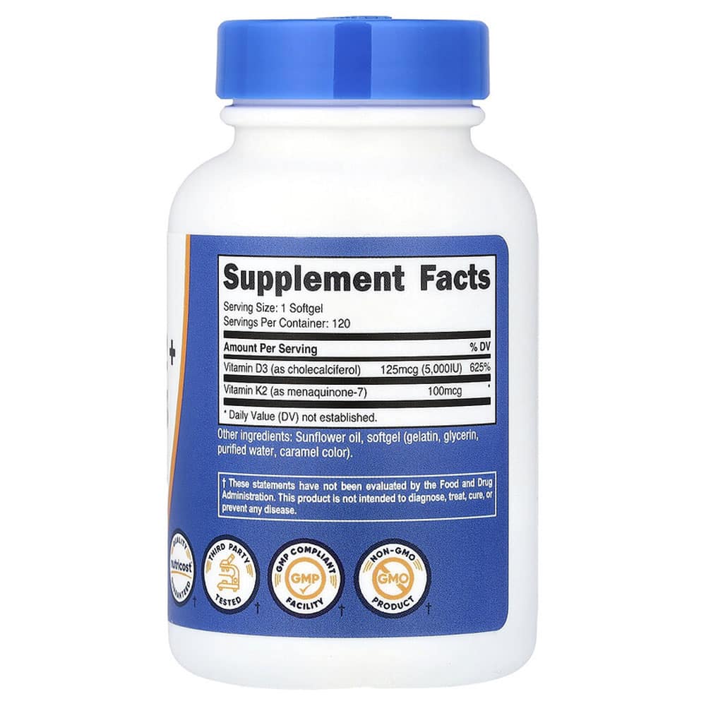 Viên uống Nutricost Vitamin K2 + Vitamin D3 120 viên - Ảnh 2