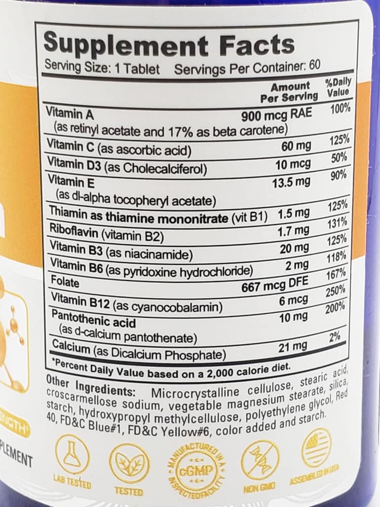 Viên uống vitamin tổng hợp hằng ngày NusaPure Daily Multivitamin 60 Tablets - Ảnh 3