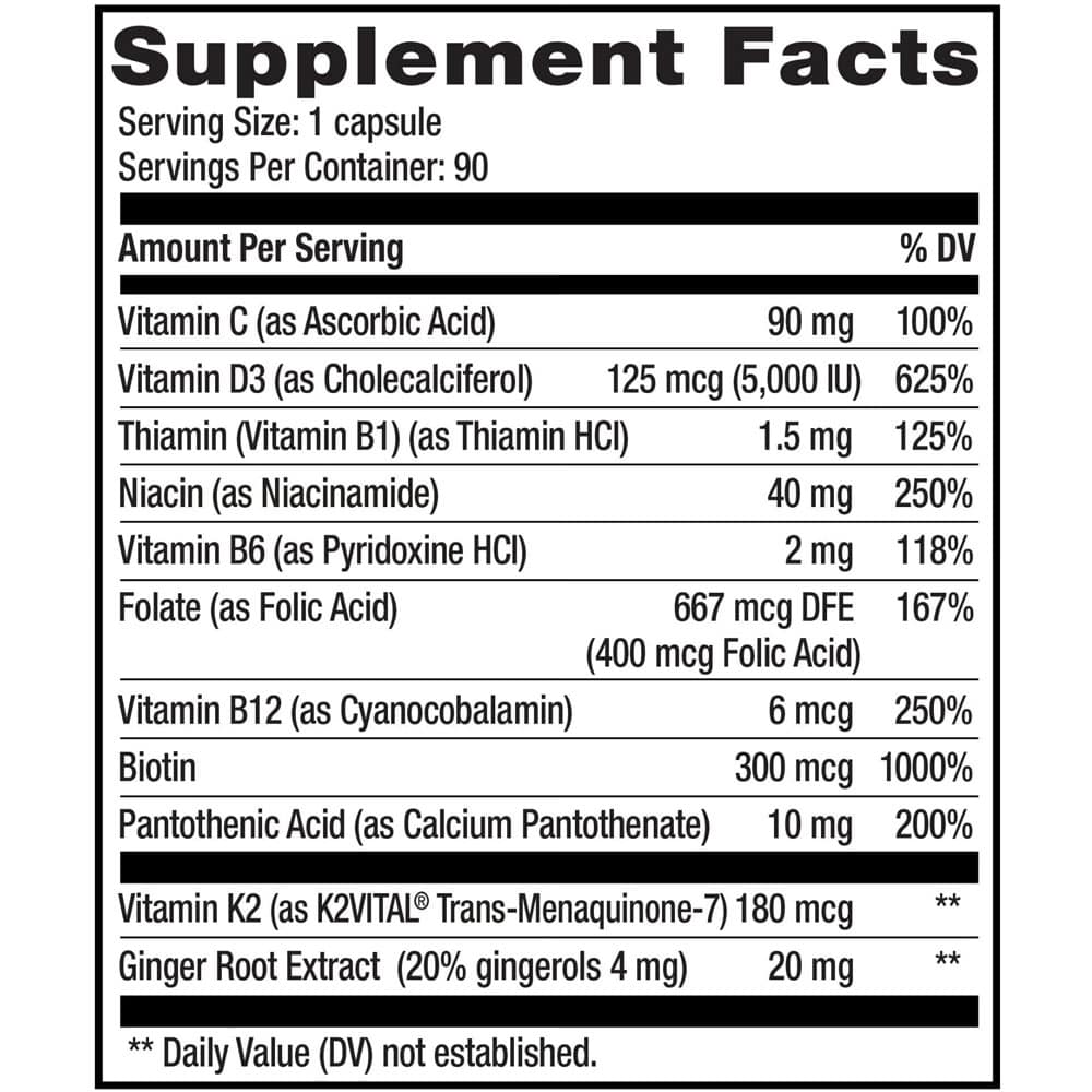 Hỗ trợ tim và xương khỏe mạnh Weider Artery Health Vitamin K2 + D3 90 Capsules - Ảnh 5
