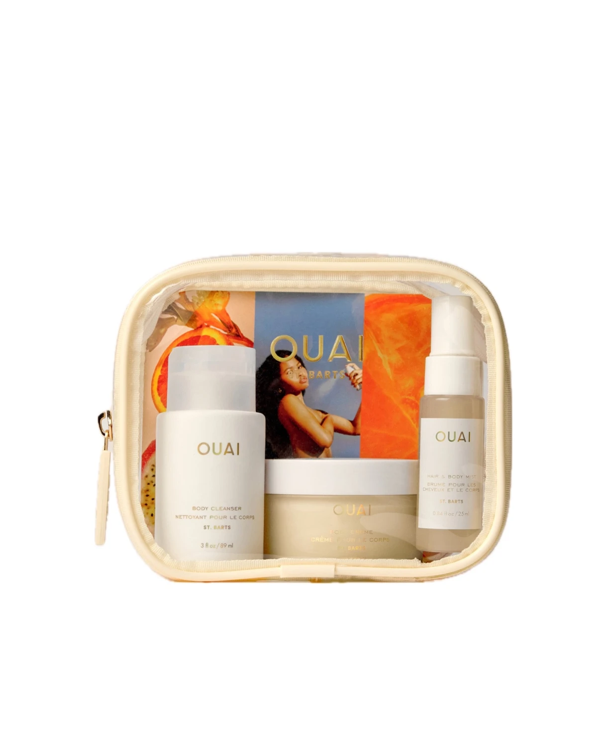 Bộ dưỡng thể du lịch OUAI St. Barts (sữa tắm Body Cleanser 89ml, kem dưỡng thể Body Crème, xịt thơm tóc và body)