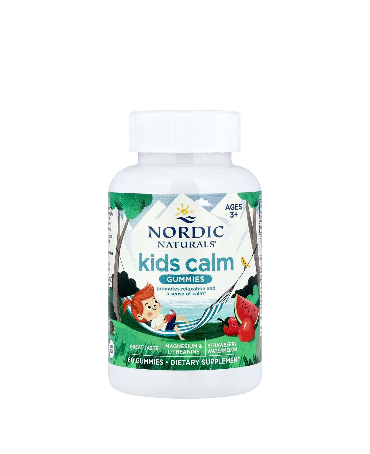 Kẹo dẻo thư giãn cho bé Nordic Naturals Kids Calm Gummies vị dâu dưa hấu 60 viên