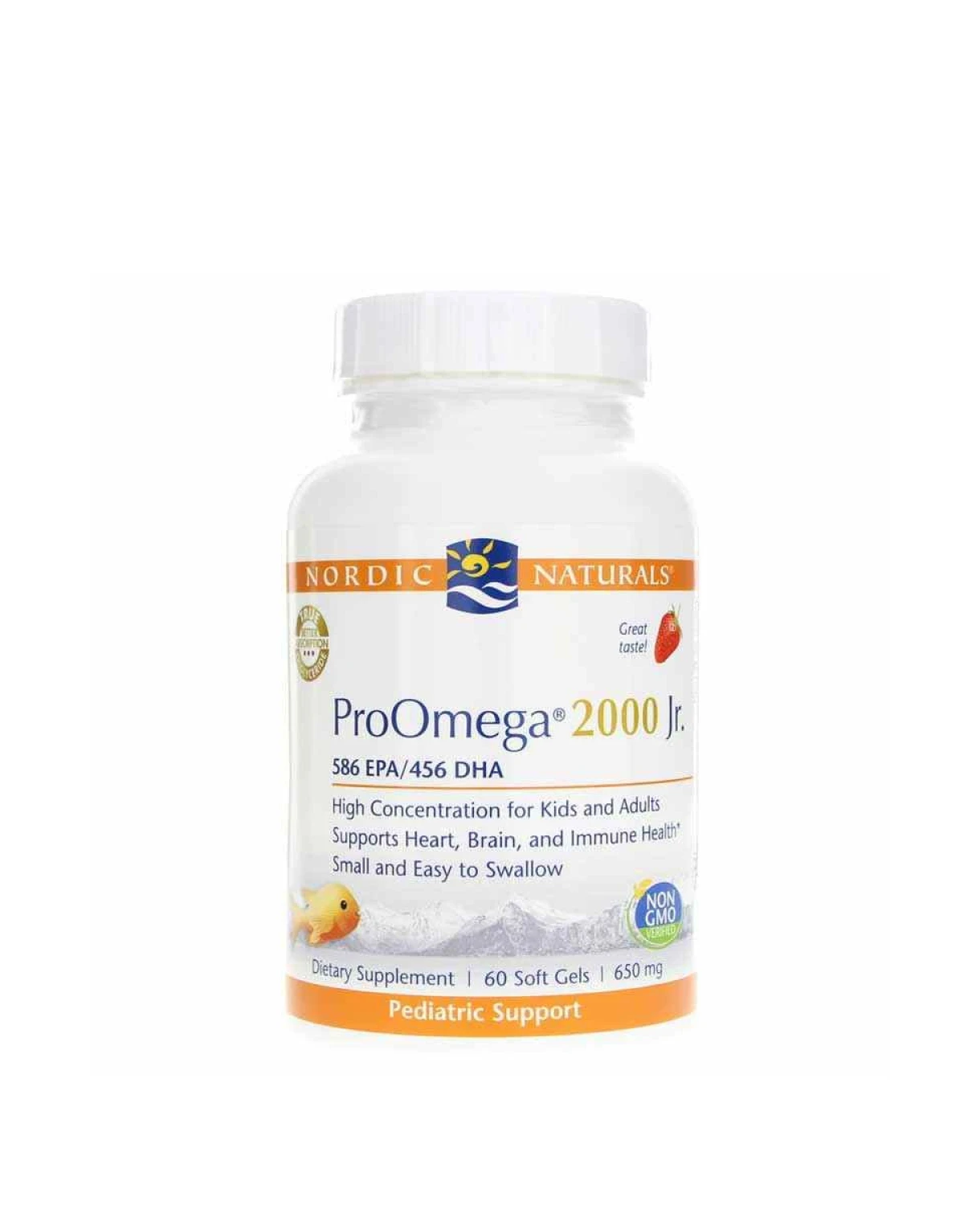 Viên uống dầu cá cho trẻ Nordic Naturals ProOmega 2000 Jr. vị dâu 60 viên