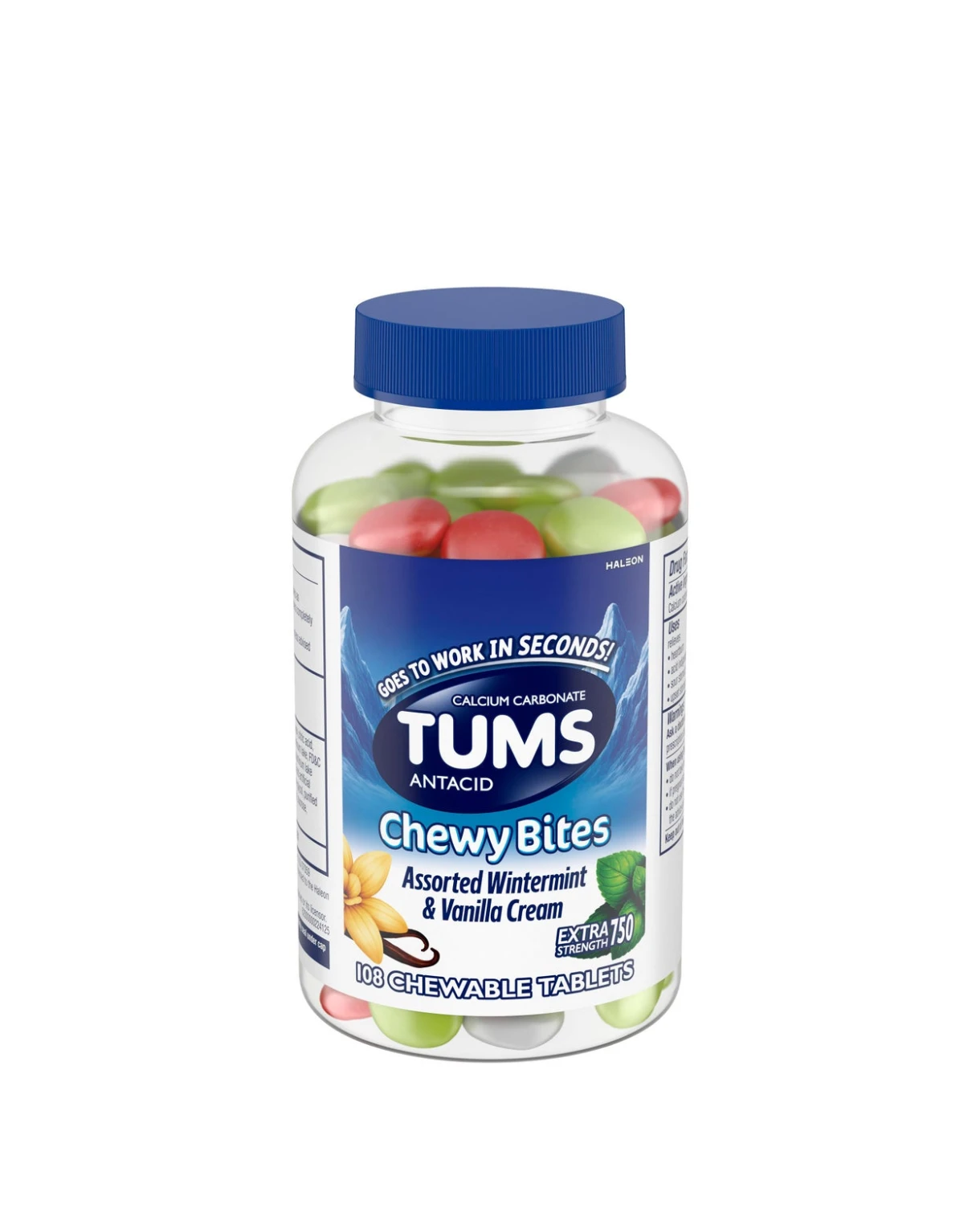Viên nhai kháng axit TUMS Antacid Chewy Bites Wintermint & Vanilla Cream 108 viên
