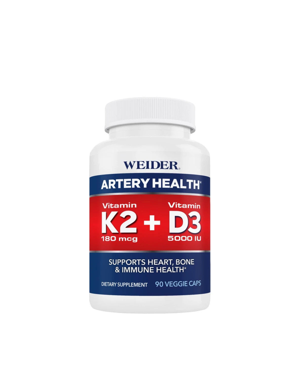 Viên uống Weider Artery Health with Vitamin K2 Plus D3 90 viên nang chay
