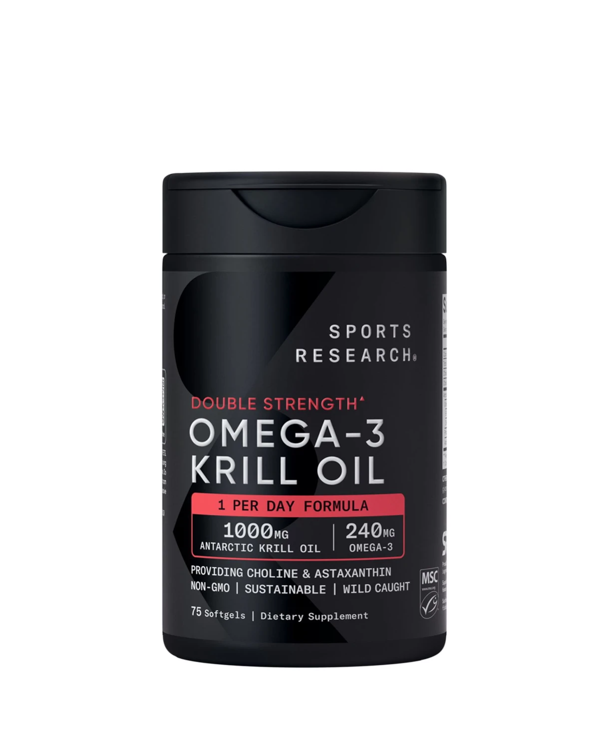 Sports Research Krill Oil Superba2 Omega-3 DHA 1000mg, 75 viên