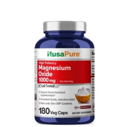 Viên uống bổ sung Magie NusaPure Magnesium Oxide 1000mg 180 Capsules