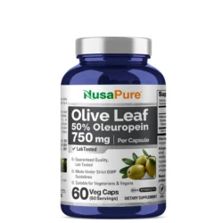 Viên uống chiết xuất lá ô liu tăng đề kháng NusaPure Olive Leaf Extract 750mg 60 Capsules