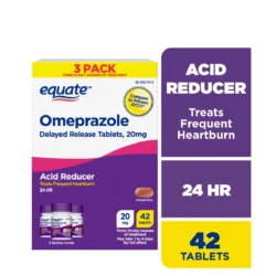 Viên uống giảm axit dạ dày, ợ nóng Equate Omeprazole Delayed Release 20mg 42 Tablets (3 lọ x14 viên)