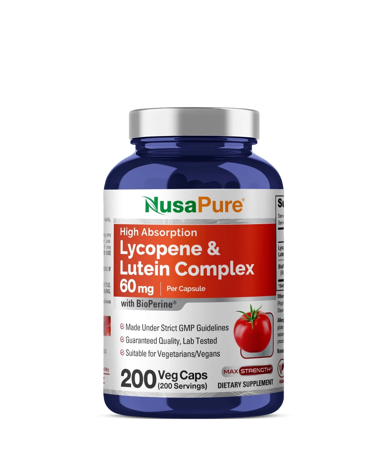 Viên uống bổ mắt NusaPure Lycopene & Lutein Complex 60mg 200 Capsules