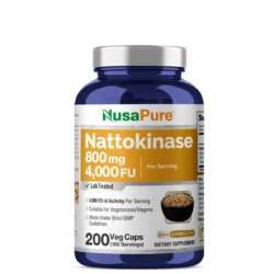 Viên uống hỗ trợ tim mạch, tuần hoàn NusaPure Nattokinase 4000 FU 800mg 200 Capsules