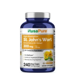 Viên uống cỏ ban St. John's Wort NusaPure St. John's Wort 300mg 240 Capsules