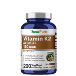 Viên uống bổ sung Vitamin K2 NusaPure Vitamin K2 MK-7 120mcg 200 Capsules