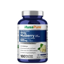 Viên uống lá dâu tằm hỗ trợ đường huyết NusaPure White Mulberry Leaf 500mg 180 Capsules