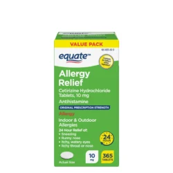 Viên uống chống dị ứng Equate 24 Hour Allergy Relief Cetirizine HCl 10mg 365 Tablets