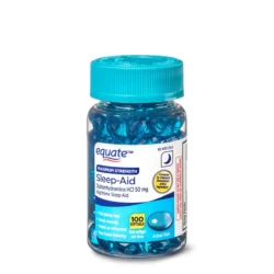 Viên uống hỗ trợ giấc ngủ Equate Maximum Strength Nighttime Sleep-Aid Diphenhydramine 50mg 100 Softgels