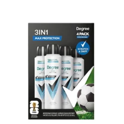 Xịt khử mùi Degree 3in1 Max Protection set 4 chai (FIFA)